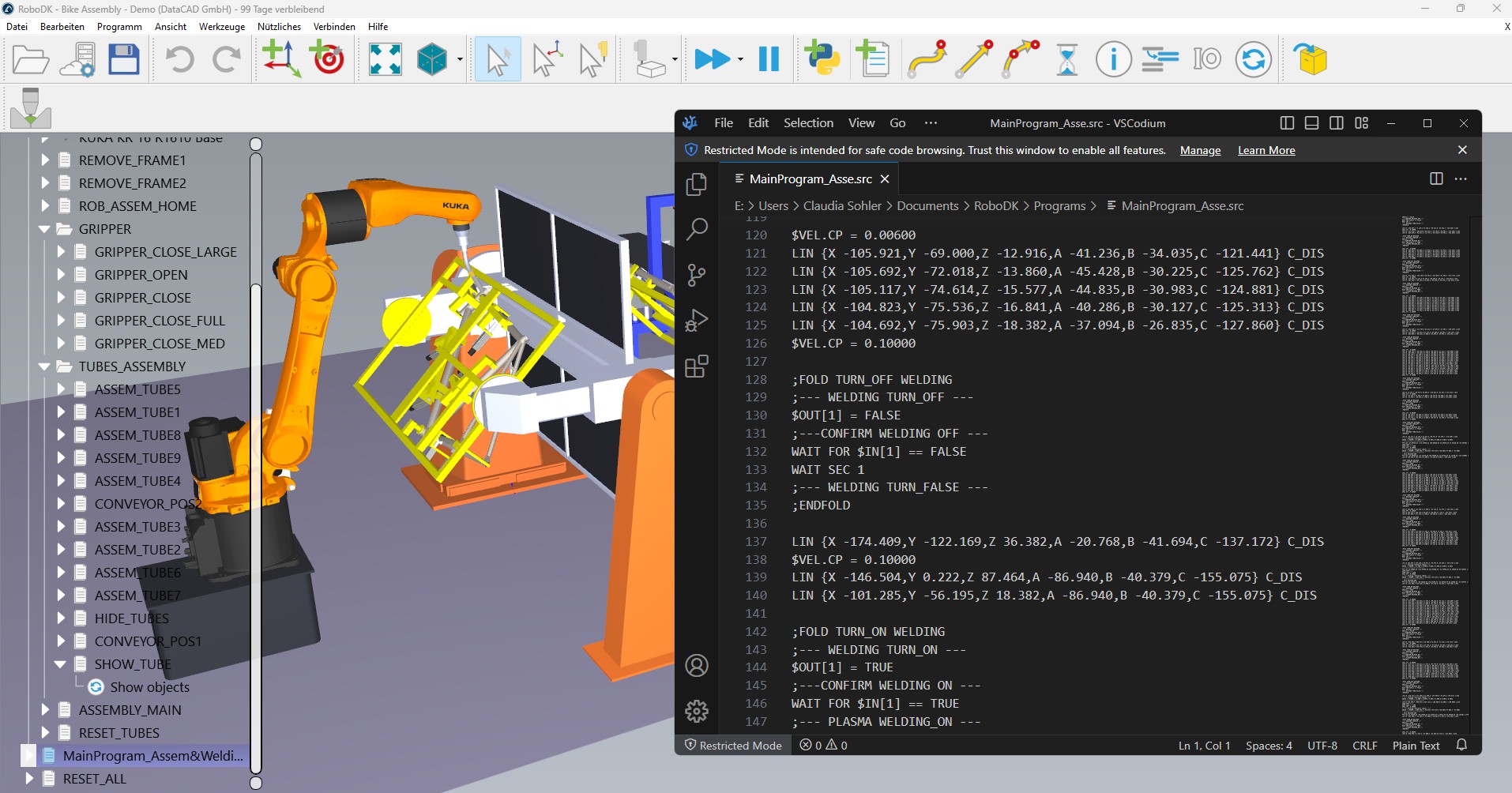 RoboDK programm