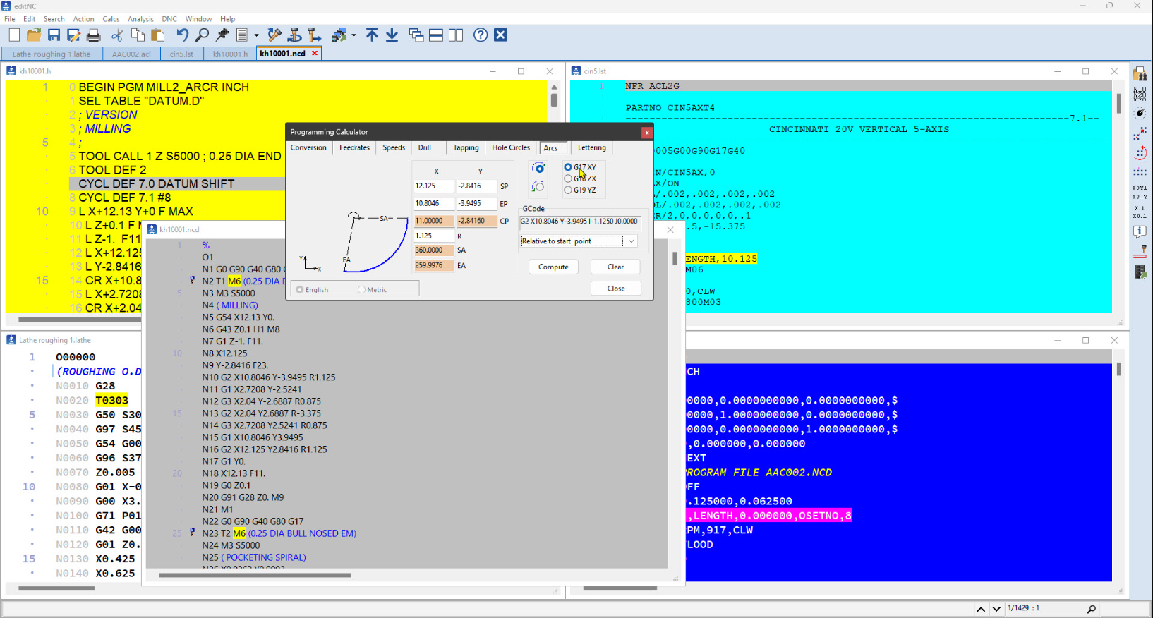 Bearbeitung von CNC-Programmen